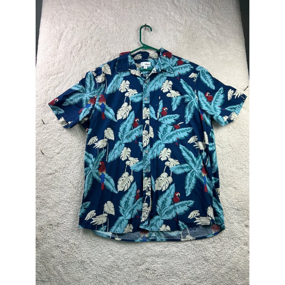 Sonoma Men's Casual Button-Down Shirt XL Blue Cotton‎ Spandex
